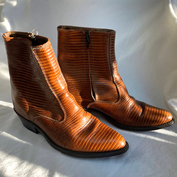 Vintage Other - SOLD Vintage 1970s Men's Leather Cowboy Western Midi Boot Sz 9.5